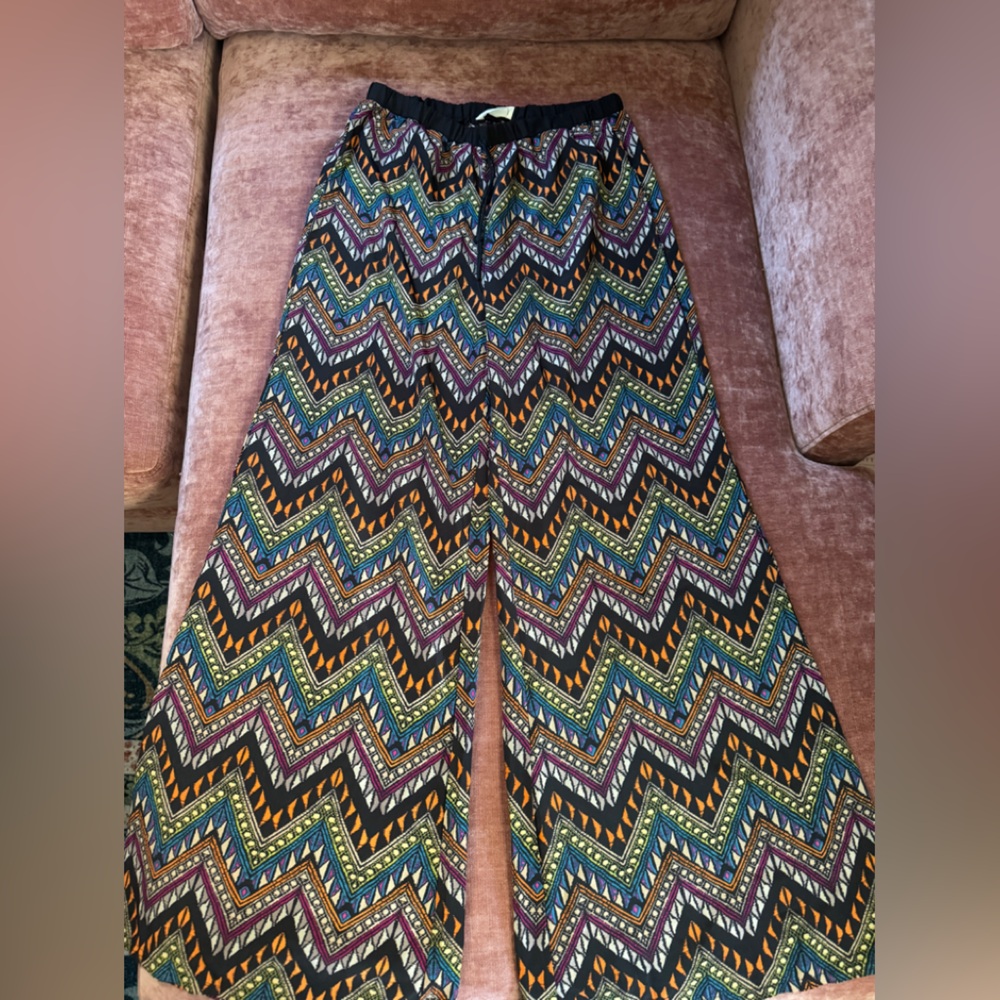 Lovetree Multicolor Zigzag Wide Leg Pants